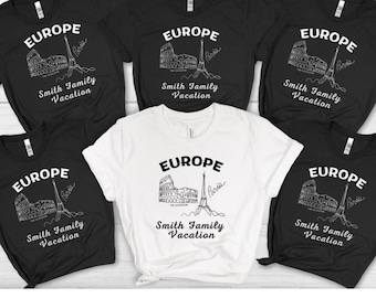 Custom Europe Family Vacation Shirts: Matching Paris Rome Trip