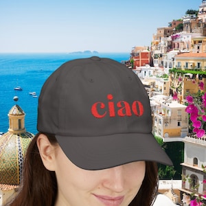 Ciao Embroidered Baseball Cap - Italy Travel Gift