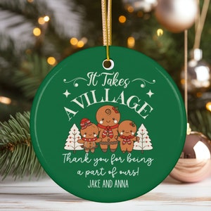 Personalized Gingerbread Christmas Ornament: Teacher, Nanny Gift