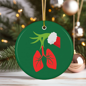 Funny Lung Anatomy Christmas Ornament: Respiratory Therapist Gift