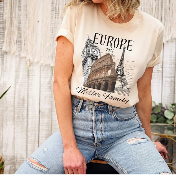 Personalized Europe Vacation T-Shirt: Custom Family Trip Matching Tee