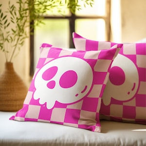 Ghost Pink Halloween Pillow Coquette Retro Pink Halloween Decor Girl Ghost Pillow Cute Spooky Fall Vibes Throw Pillow