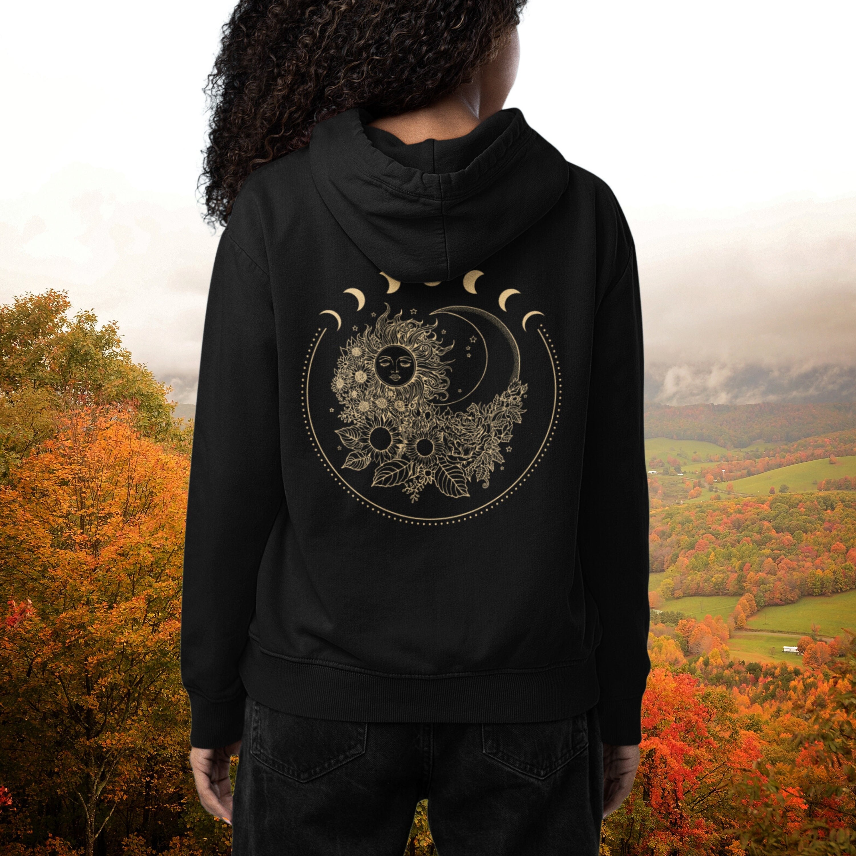 Sun and Moon Zip Hoodie - Etsy