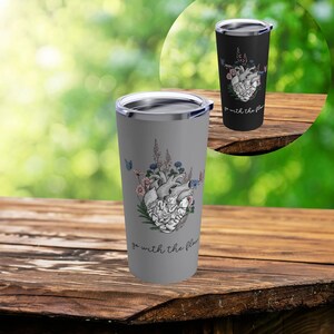 Cardiac Nurse Tumbler: Floral Heart Anatomy, CVICU RN Gift