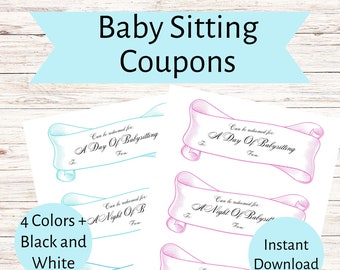 Babysitting Voucher, Coupons, Gift For Parents, Printable Coupon, Last Minute Gifts, Mom, Dad Coupon Book, Custom Voucher, Personalised