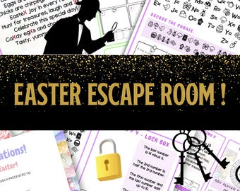 Easter Escape Room For Kids, Easter Activities For Children, Scavenger Hunt, School Holiday Ideas, Easter Puzzles, Printable DIY Escape Room