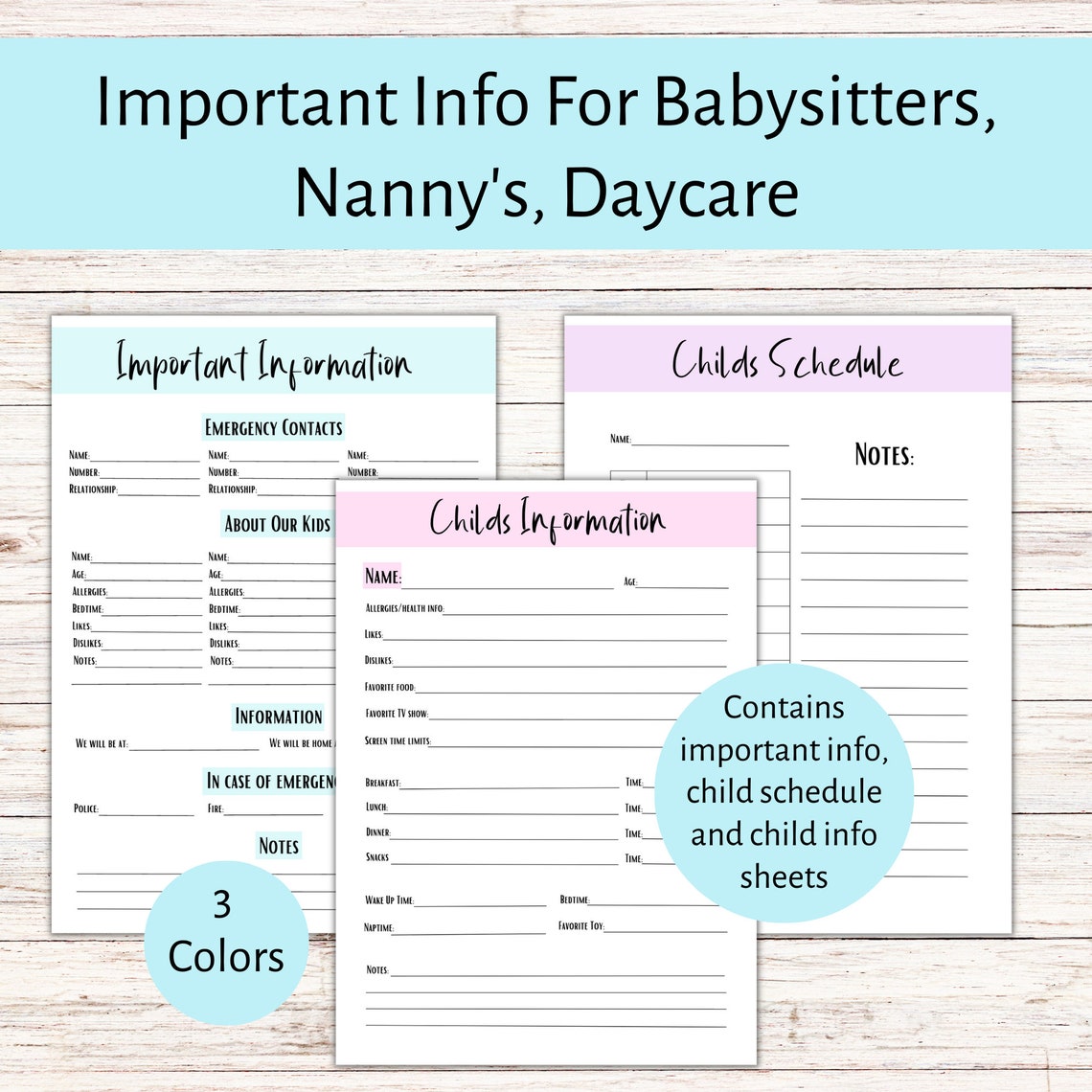 Nanny Checklist.pdf Babysitter Info Pack, Nanny Checklist, Babysitter Guide/planner ...