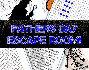 Fathers Day Escape Room For Kids, Fathers Day Activities For Children, Fathers Day Puzzles, Games, Printable DIY Escape Room, Home School