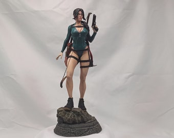 Figura 3D. Tomb Rider. Lara Croft. Escultura. Estatuilla Tomb Rider. Regalo de jugador. Regalos de tomb Rider. Regalos geek.
