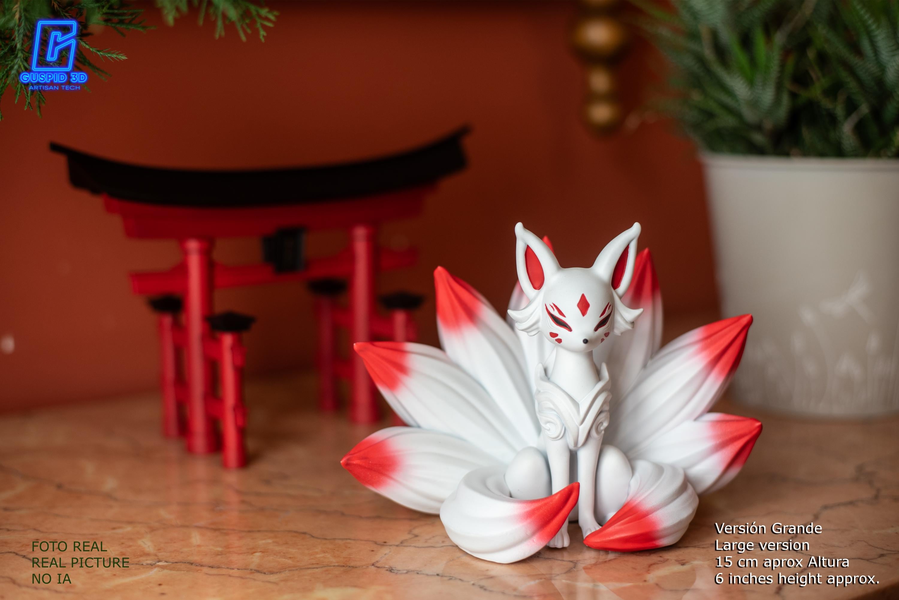 3D Figure. Japanese Ghost. Kitsune. Japanese Fox. Nine-tailed