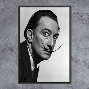 Salvador Dali Tempered Glass Wall Art - Framed Canvas Print