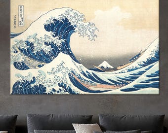 View Wall Art, The Great Wave Artwork, The Wave off Kanagawa Wall Decor, Large Wall Art, Japan Wall Decor, Wall Art Prints, Japanese Poster,