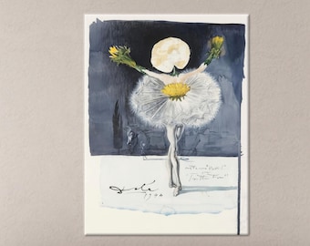 Salvador Dali Dancing Flower Art: Surrealist Canvas Print, Elegant Home Decor