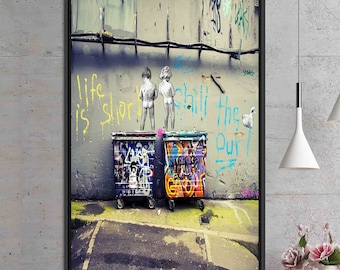 Urban Graffiti Wall Art – Colorful Street Art Canvas or Glass Print