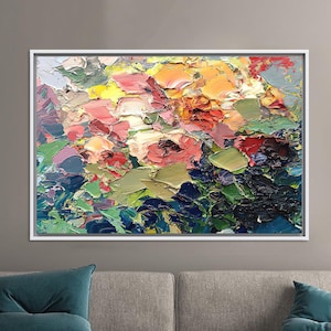 Colorful Glass Printing, Acrylic Art, Abstract Colorful Flower Wall Art Decor, Framed Wall Art, Modern Poster, Personalized Wedding Gift,