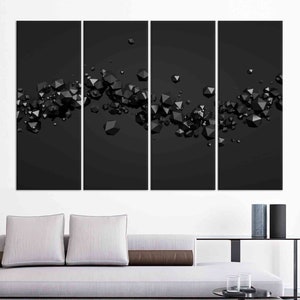 Modern 3D Art Canvas, Futuristic Printed, Polygonal Spheres Glass Wall Art, Modern Glass Wall Art, Personalized Gift For Him Canvas Gift,