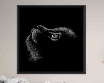 Painted Cat Glass Wall Art: Trendy Animal Decor