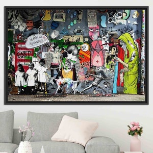 Abstract Graffiti Wall Art: Tempered Glass or Framed Canvas