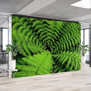Modern Wallpaper, Papercraft 3D, Printable Wall Art, Gift For Him, Fern Wallpaper, Pteridophyte Wall Print, Flower Wall Painting, Wall Mural