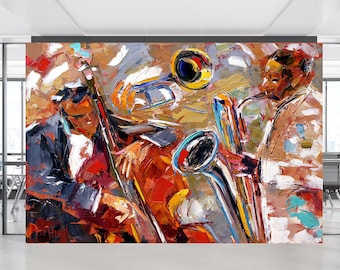 Jazz Musicians Wallpaper: Papercraft 3D Ethnic Wall Art