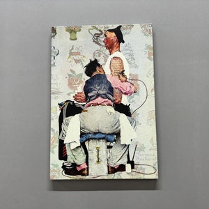Reproduction Art Glass, Tattoo Artist Norman Rockwell Printed, Norman Rockwell Glass Wall Art, Abstract Art, Glass Art Gift,