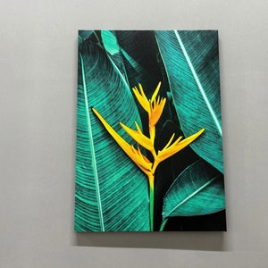 Floral Canvas Gift, Tempered Glass Panel, Tropical Flower Art Glass, Botanical Glass Art, Wall Decor, Living Room Wall Art, Framed Canvas,