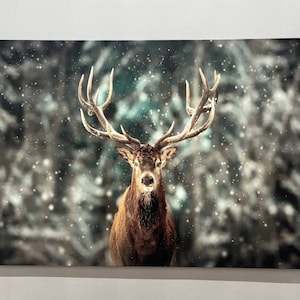 Wild Deer Wall Art, Deer Artwork, Animal Wall Decor, Canvas Art, Tempered Glass, Canvas Poster, Framed Wall Art, Gift For Him, Home Wall Art