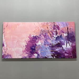 Pink and Purple Abstract Painting: Modern Wall Art Canvas Print