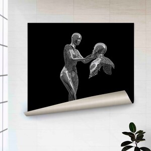 Metallic Art, An Outstretched Hand Wall Decoration, Modern Glass, Metallic Wall Art Decor, Personalized Gift For Dad Canvas Decor, 3D Poster
