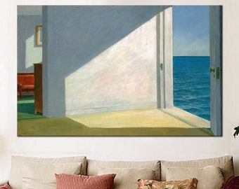 Edward Hopper Rooms By The Sea Painted Glass,  Minimalist Glass Printing, Minimal Glass Art Wall Decor, Famous Wall Art, Surreal Glass