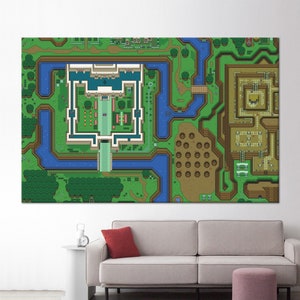 Legend of Zelda Wall Art, Zelda Wall Art Decor, Home Decor Art, Map Wall Decor, Zelda Map Glass Printing, Tempered Glass, Canvas Poster Art