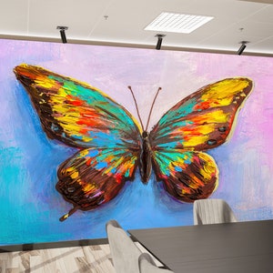 Butterfly Lover Gift Wall Paper, Colorful Butterfly Painting Wall Paper, Animal Mural, Abstract Butterfly Wallpaper, Room Wall Decor,