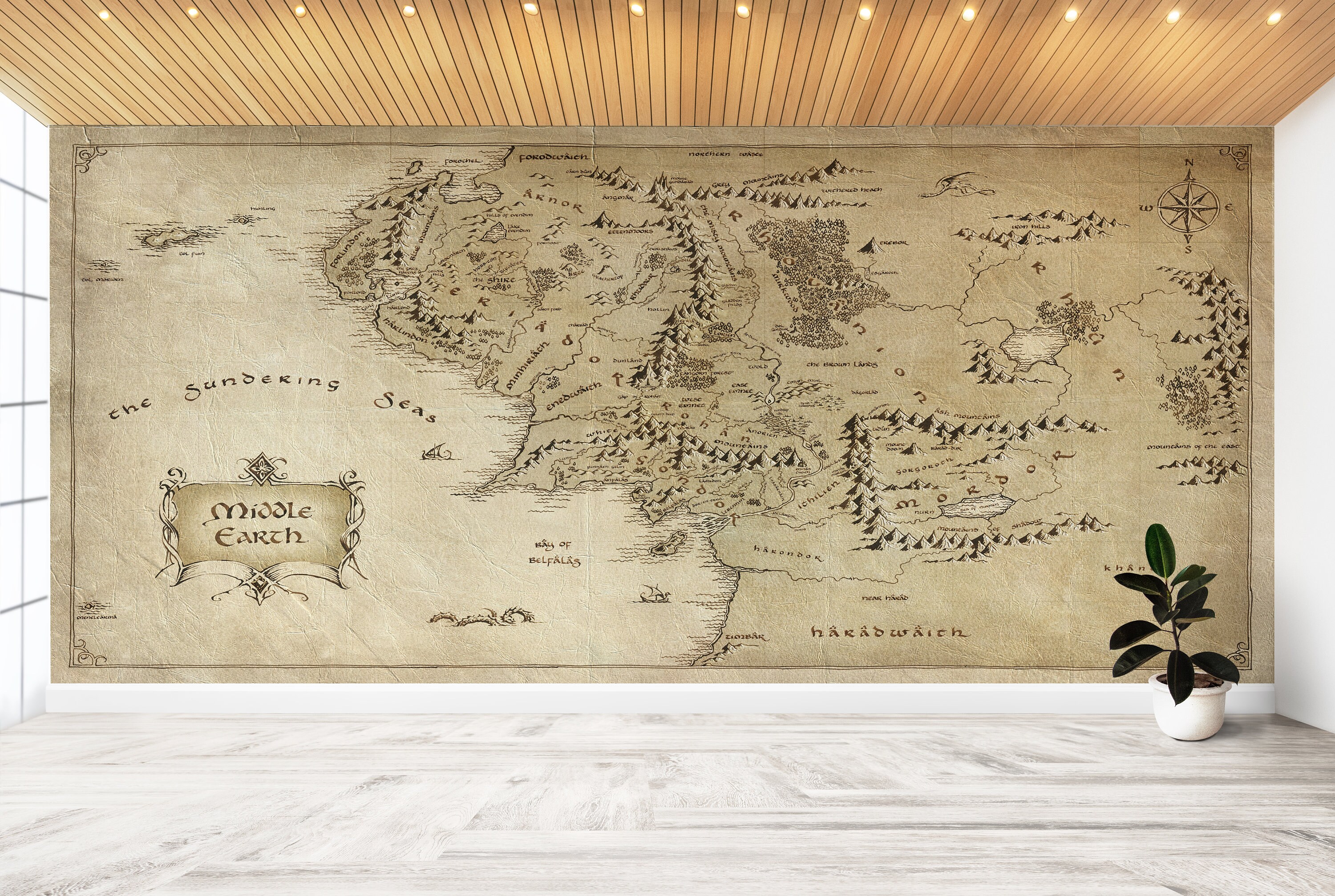 Lord of the Rings Movie Map Paper Craft, World Map Wall Mural, Middle
