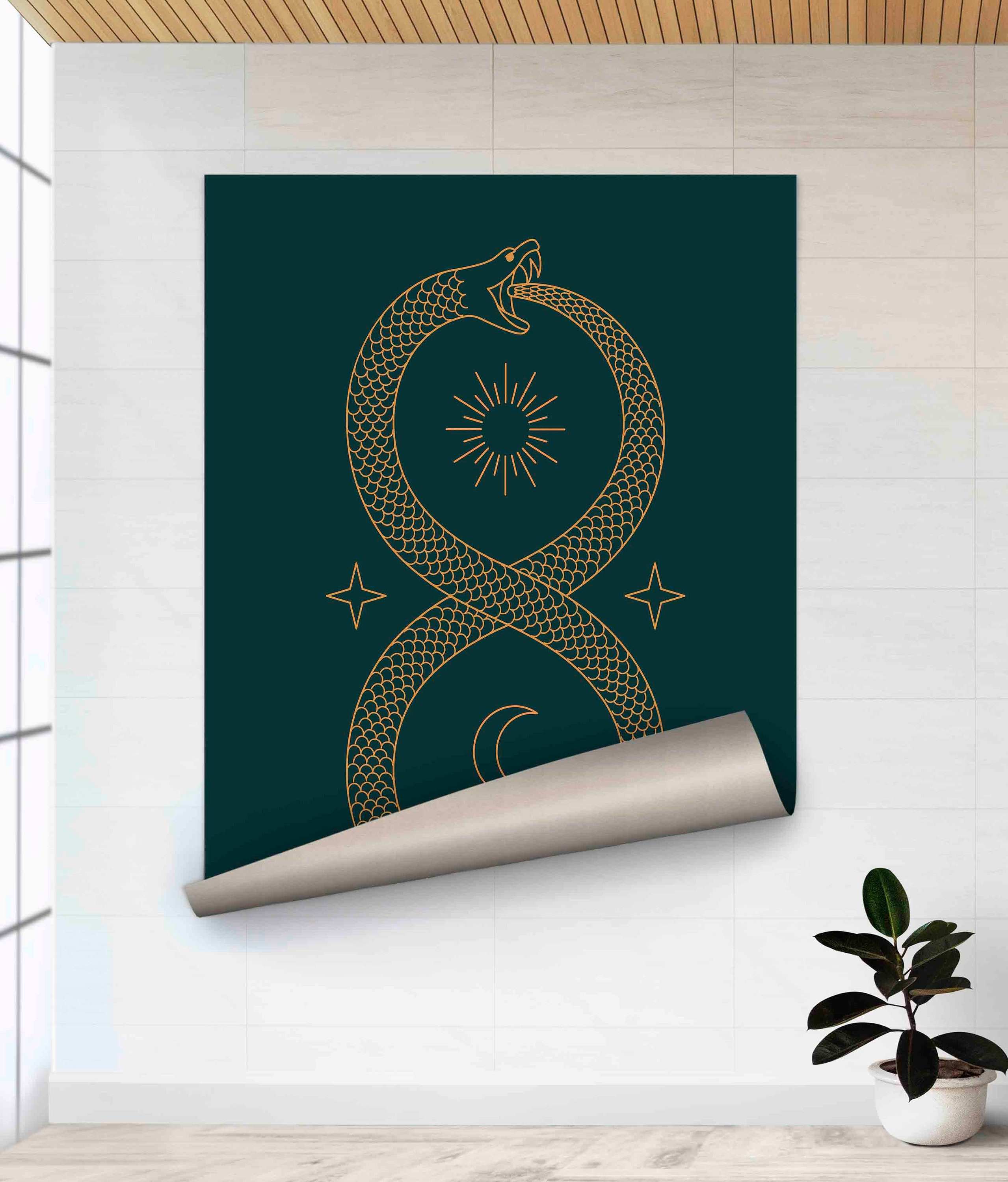 Ouroboros Wall Art in Pink Foil main image 1