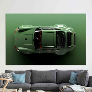 Garage Wall Decoration, Car Wall Table, 3d Effect Car Canvas Poster, Car Wall Decor, Housewarming Gift, Green Wall Art, Boy Room Wall Art,