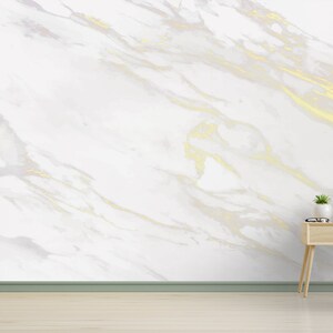 Gold Marble Wallpaper Mural: 3D Paper Art, Wall Decor