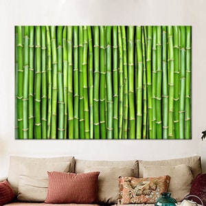 Bamboo Tree Art, Green Wall Decor, Canvas Wall Art, Tempered Glass, Framed Wall Art, Canvas Poster, 3D Wall Art, Gift, Living Room Wall Art,