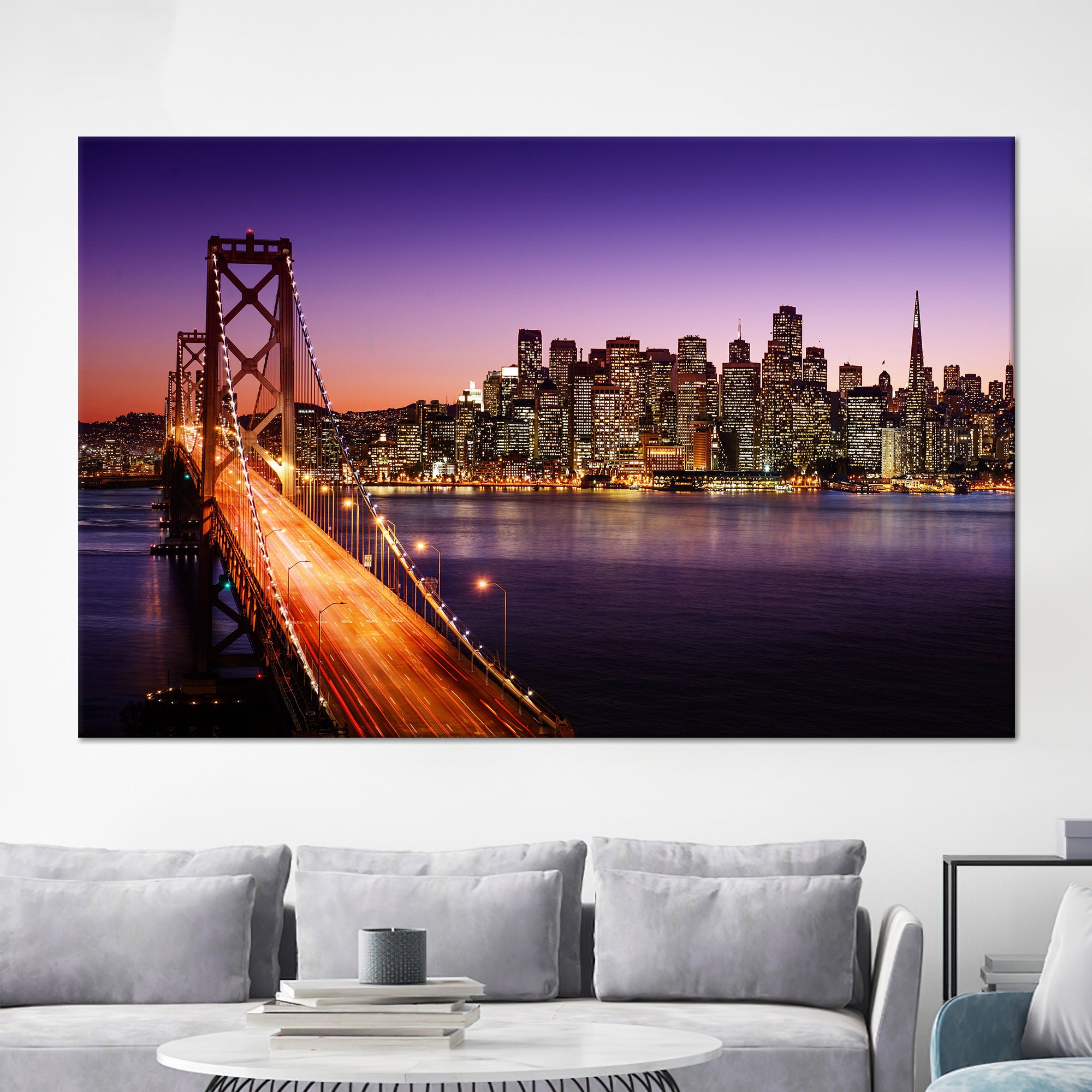 Golden Gate Bridge Canvas Art: San Francisco Cityscape, 3D Glass Print