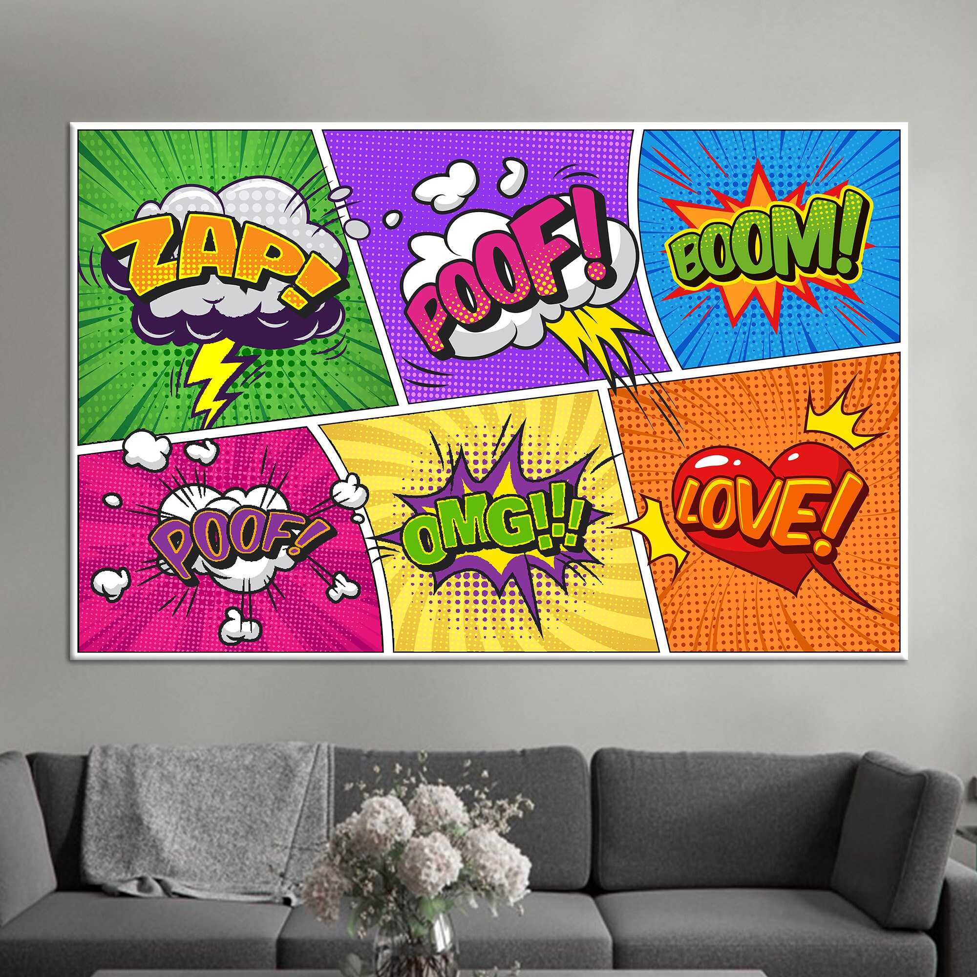 Pop Art Tempered Glass Wall Art: Comic Book Style Decor - Etsy