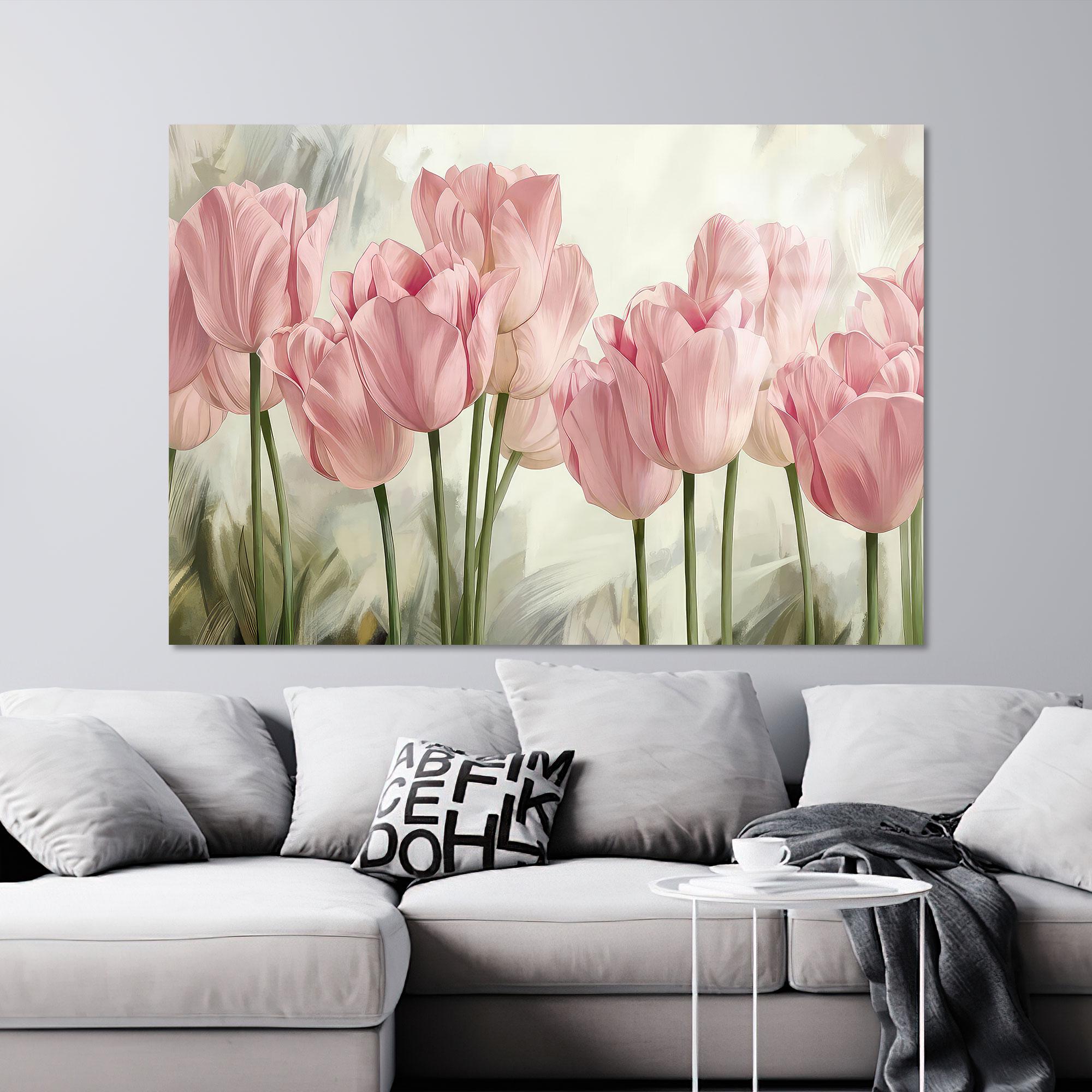 Pink Tulips Glass Wall Art: Floral Home Decor - Etsy