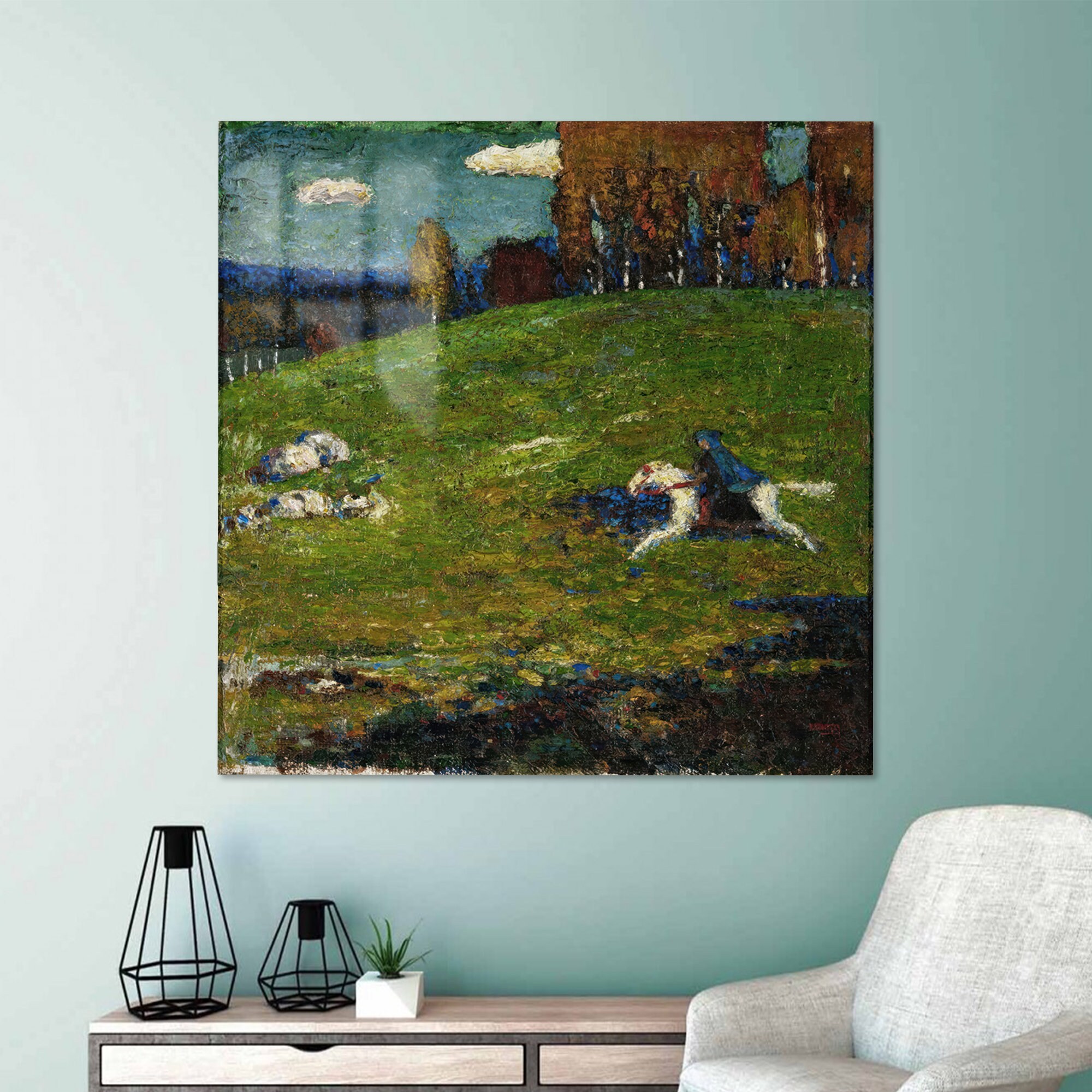 Kandinsky's Blue Rider Print: Expressionism Tempered Glass Wall Art - Etsy