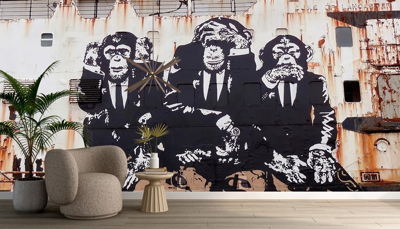 Banksy Gorilla In A Pink Mask Wall Art | Large Street Art Canvas Print | Canvas Art Bay - Foto 10