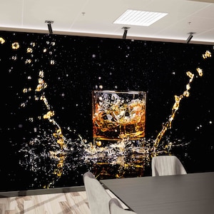 Wanddeko, Tapete Schüttgut, Vinyltapete, Geschenk für sie, Weinglas Wand-Dekor, Bar Papier Kunst, moderne Wandkunst, schwarze Tapete,