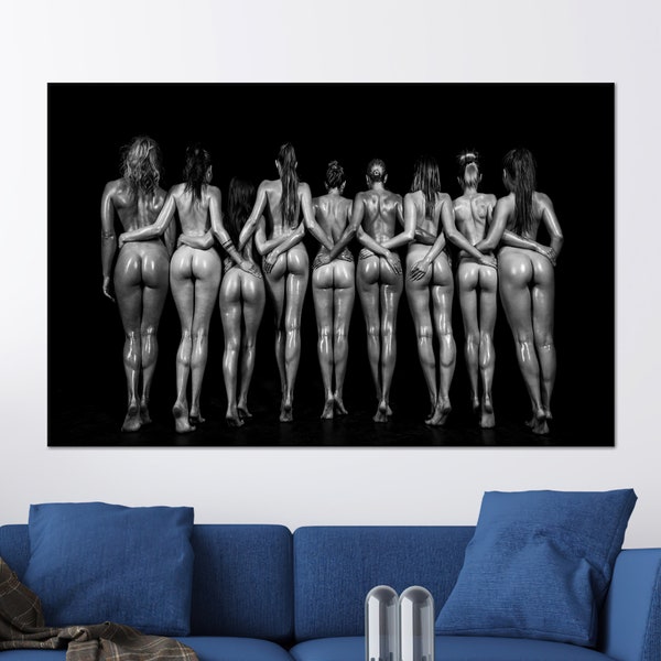 Naked Girls Tempered Glass Art, Sexy Girl Wall Hanging Art, Woman Butt Wall Decoration, Canvas Wall Art, Tempered Glass, Glass Art Decor