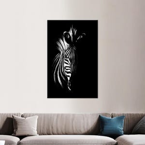 Zebra Art Canvas, Loft Art Glass, Zebra Lover Glass Art Wall Decor, Animal Canvas Art, Personalized Wedding Gift For Couple,