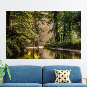 Forest Landscape Wall Art Decor, Landscape Glass Wall Art, Nature Landscape Canvas Decor, Farmhouse Glass Art, Tempered Glass, Canvas Poster