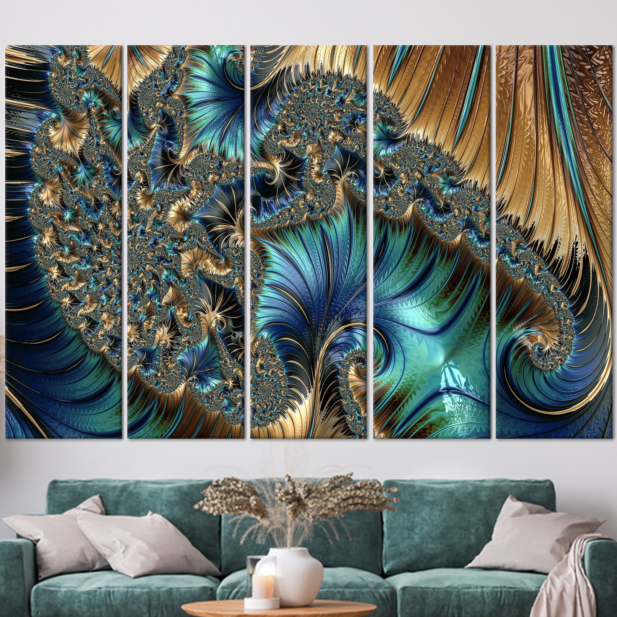 Fractal Glass Printing, Abstract Fractal Canvas Poster, Modern 3D