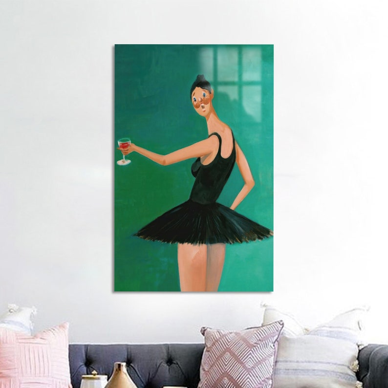 Kanye West Ballerina Tempered Glass Canvas Art - Modern Wall Decor GLASS