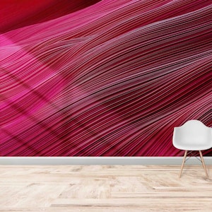 Red Pink Abstract Wallpaper: Modern Wall Decor, Peel and Stick