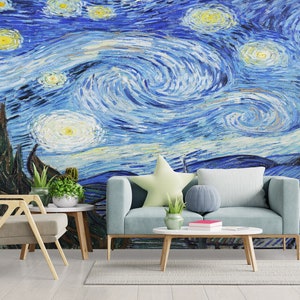 Sternennacht Van Gogh Schälen und Stick Wandbild - Strukturierte oder Vlies Wandkunst